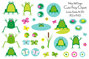 Cute Frog Clipart, an Animal Illustration by Melissa Held Designs (Thumbnail 1 of 4)