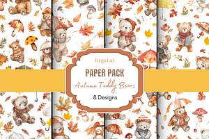 Autumn Teddy Bears Pattern