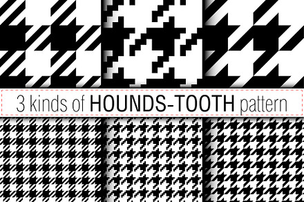 3 samples of Hounds-tooth pattern, a Pattern Graphic by tkdesign