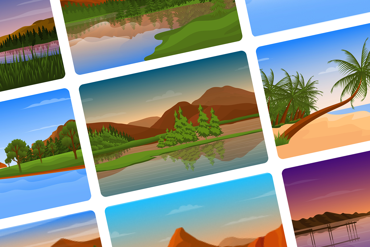 Flat River Background Vectors, a Duotone Icon by Brickclay (Photo 7 of 10)