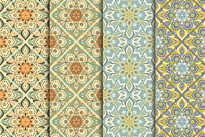 Seamless Patterns In Ethnic Style.