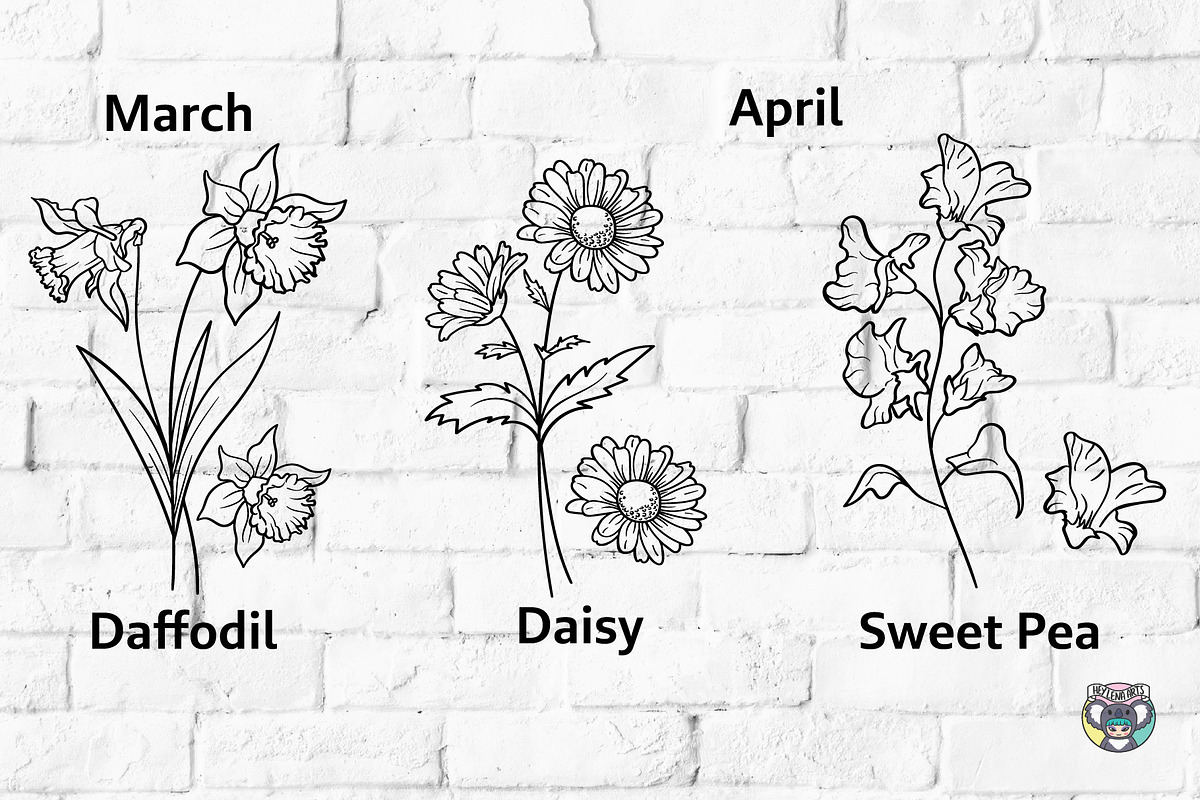 Birth Month Flowers Svg Bundle, an Object Graphic by HeyLenaArts (Photo 3 of 9)