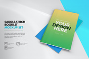 Saddle-Stitch Booklet Mockup Set, a Print Template by IFBdesign (Thumbnail 1 of 15)