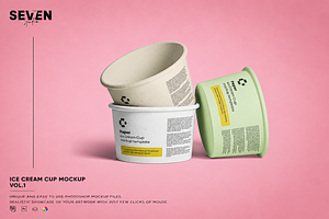 Paper Ice Cream Cup Mockup, an Advertising Mockup by Se٧enStudio
