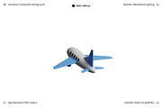 Commercial Airplane White Blue 3D, an Object Graphic by Wencory (Thumbnail 1 of 3)