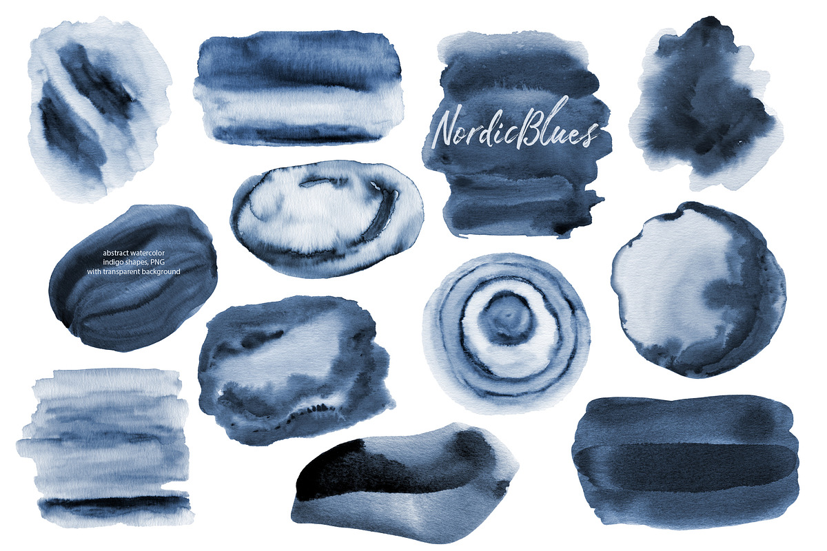 NordicBlues Watercolor Pack, a Texture Graphic by Marmoris.Arts (Photo 9 of 24)