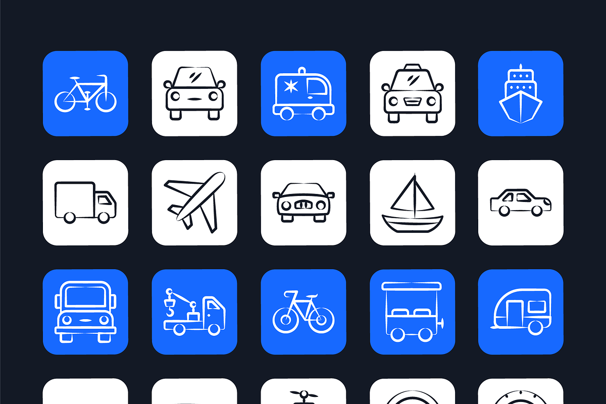 Transportation Doodle Icon Set, a Duotone Icon by Brickclay (Photo 6 of 7)