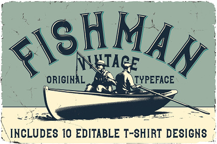 Fishman Vintage Font, a Blackletter Font by Vozzy Vintage Fonts