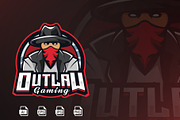 Outlaw Mascot Logo Template, a Branding & Logo Template by HasnainGFX (Thumbnail 1 of 3)