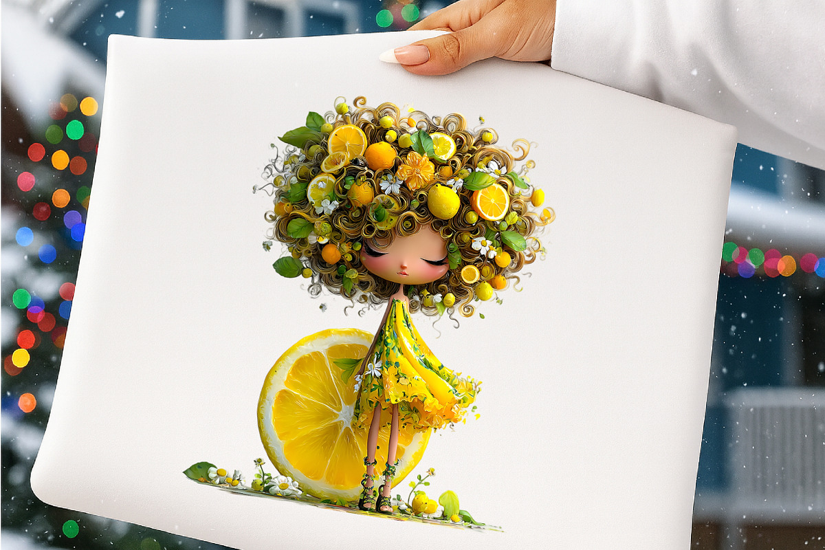 Whimsical lemon Girl Clip Art, an Illustration by SinaCreation (Photo 7 of 9)