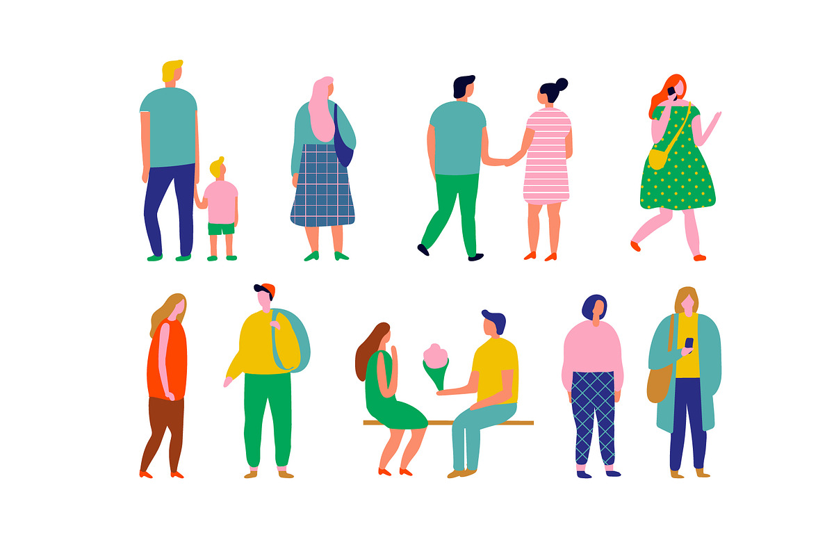 People crowd vector set, a Person Illustration by Vector_Art (Photo 4 of 8)