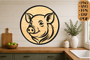Pig Head Circle SVG, an Object Graphic by DreamCafeArt (Thumbnail 3 of 4)