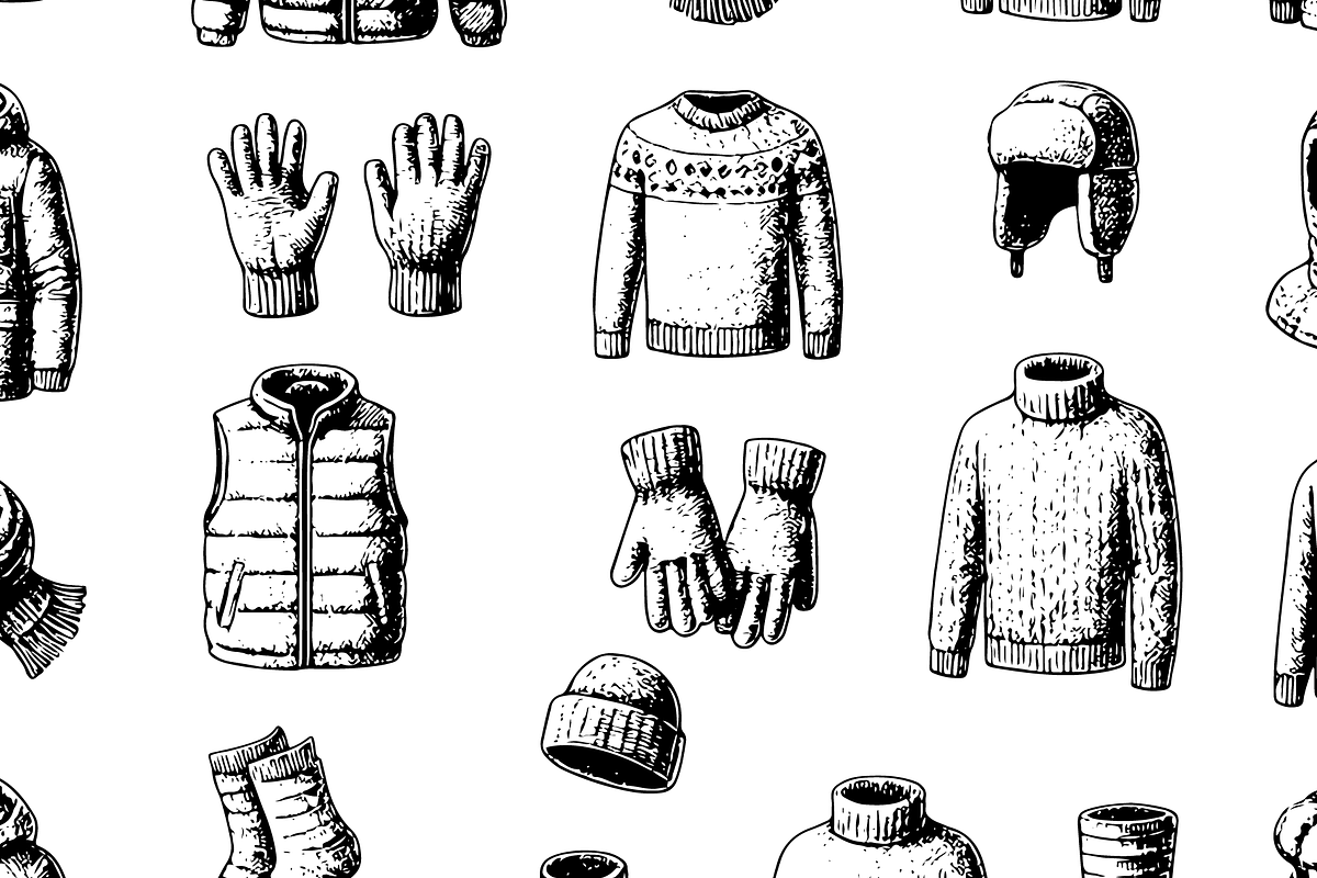 Vintage Winter Clothing Collection, an Object Graphic by RT Studio (Photo 4 of 4)