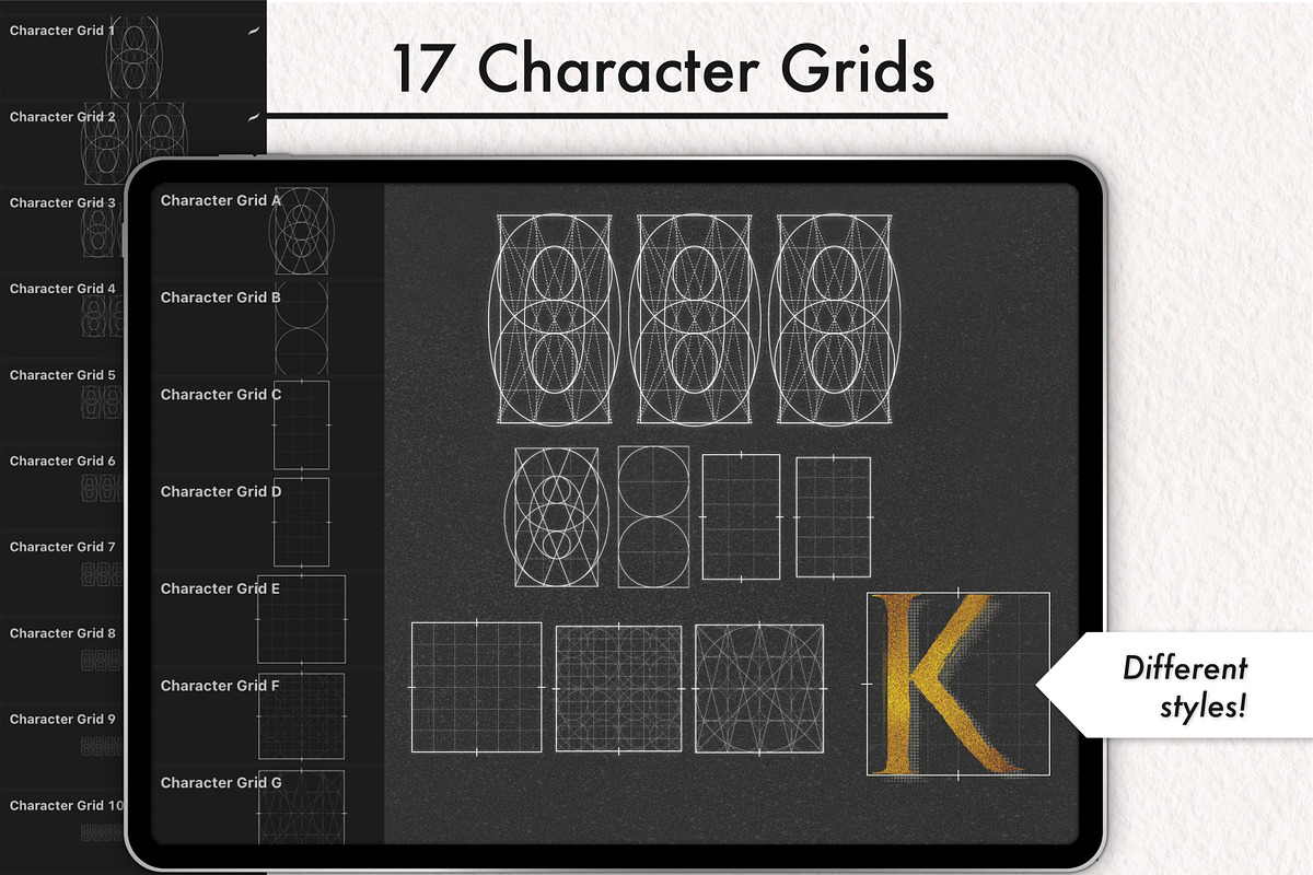 Lettering Grids for Procreate, a Brush Add-On by Magnatype (Photo 6 of 9)
