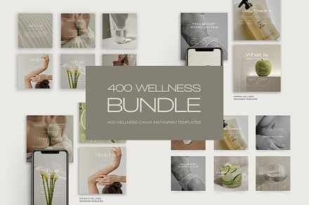 400 Wellness Instagram Templates, a Social Media Template by Instprofi | Studio Estimo