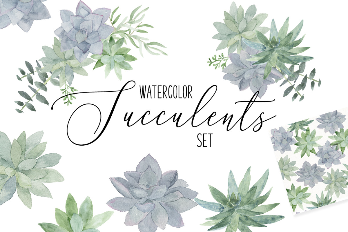 Watercolor Succulent Graphics Bundle, an Illustration by DailyMiracleDigitals,LLC (Photo 1 of 9)