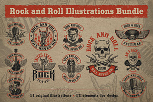 Rock and Roll Illustrations Bundle