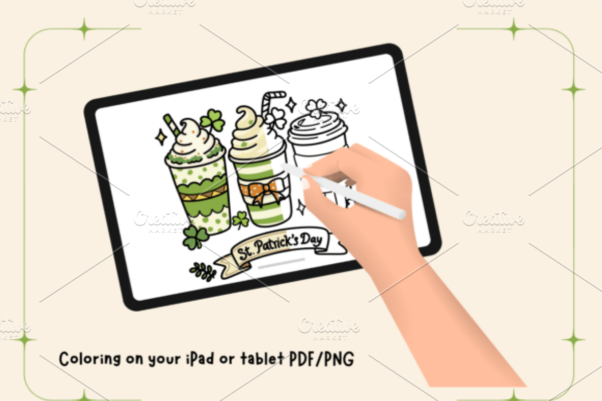 St.Patrick's Day Coloring Pages, a Seasonal Illustration by Design Station (Photo 5 of 5)