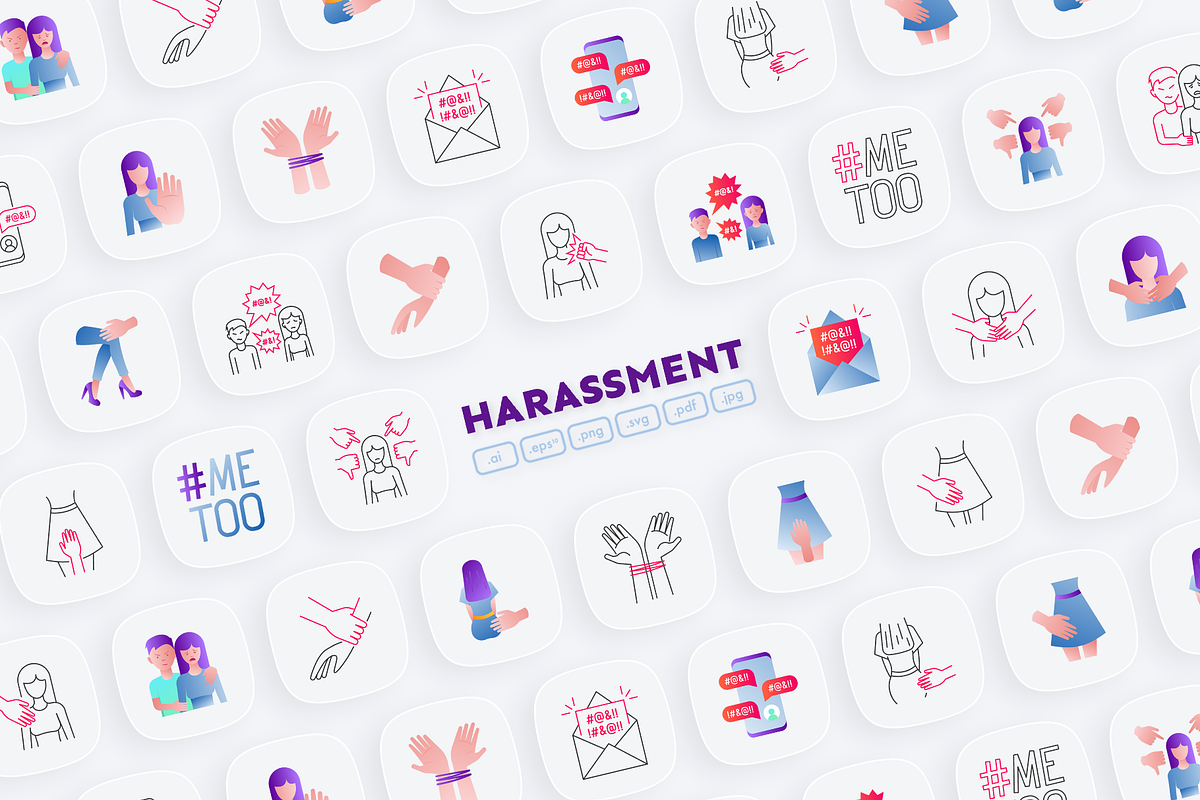 Harassment | 32 Icons Set Hand Drawn, an Outline Icon by Marina Silence (Photo 1 of 16)