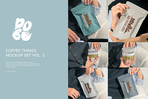 Coffee Things Mockup Set Vol. 1, a Packaging Mockup by DOBE Studio