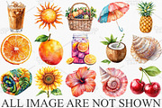 Watercolor Summer Clipart Bundle, an Illustration by Canvas Craft (Thumbnail 3 of 7)