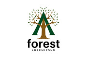 Letter A with Tree Logo, a Branding & Logo Template by Saba Vector (Thumbnail 1 of 3)