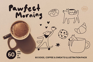 Coffee Dog Illustrations, a Food Illustration by happpydesign