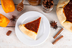 Sweet and tasty pumpkin pie galette, a Food & Drink Photo by Rimma
