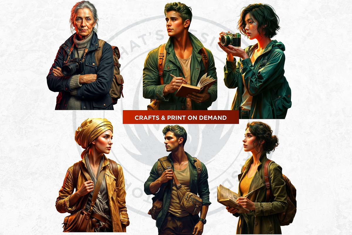 Golden Hour Travelers characters, a Decorative Illustration by ThatsDesignArt (Photo 14 of 19)