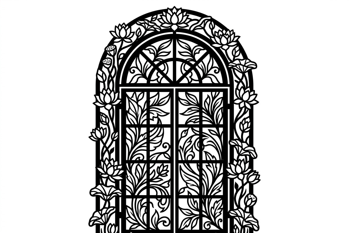 50 Floral French Window Ornament, a Decorative Illustration by Amazin_art (Photo 38 of 44)