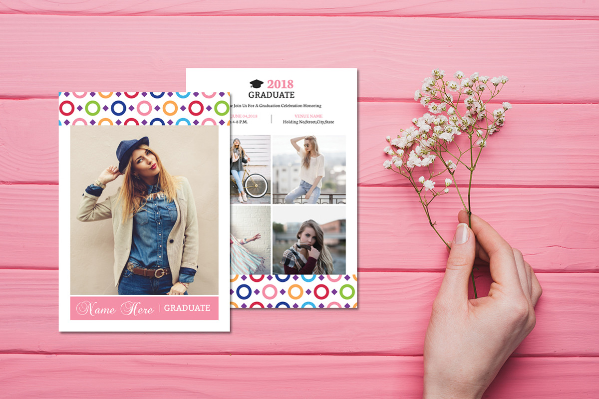 Graduation Invitation, a Card Template by Rimana_Templatehive (Photo 2 of 3)