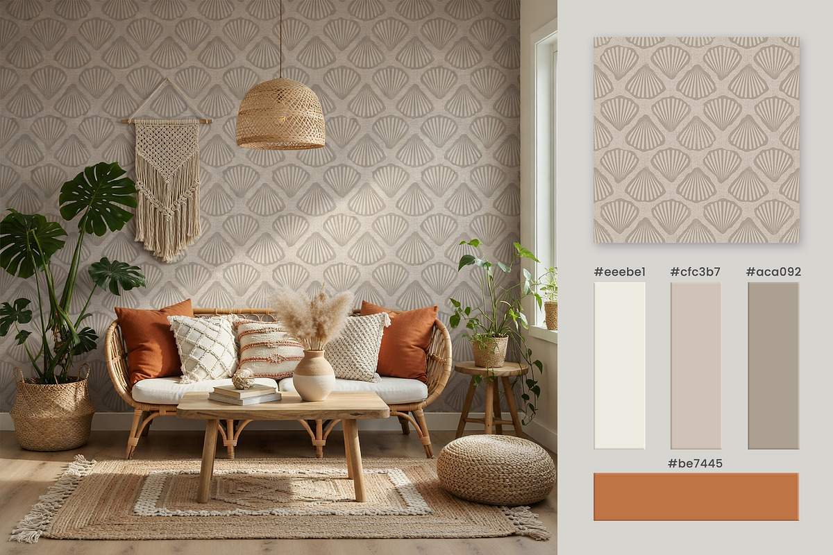 Vintage shell seamless boho pattern, a Pattern Graphic by Sir13 (Photo 5 of 9)