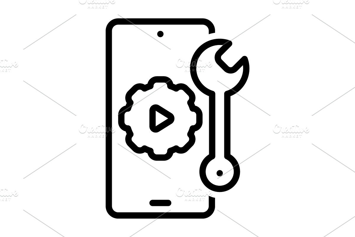 Setup gear black icon, an Outline Icon by Creative priyanka