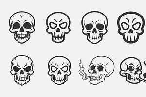 set of skull vector illustrations, a Duotone Icon by RAHMAT
