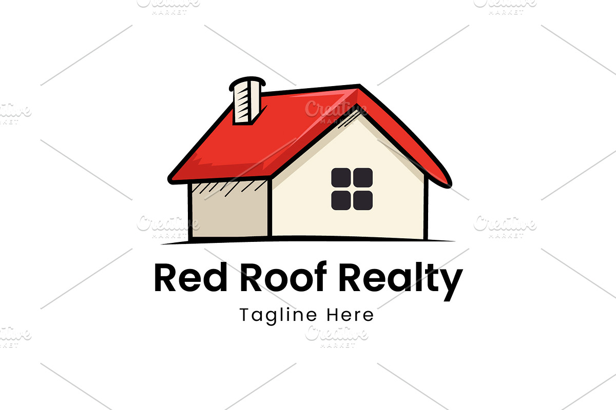 Red Roof Realty Logo Design, a Branding & Logo Template by Walldecorated