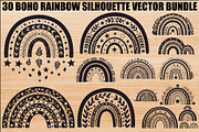 Boho Rainbow Silhouette Bundle, an Illustration by yasushie (Thumbnail 1 of 31)