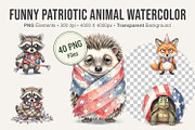 Funny Patriotic Animal PNG, an Illustration by Artnoy (Thumbnail 1 of 8)