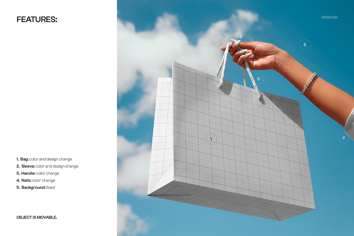 Paper Shopping Bag Mockup, a Product Mockup by creatsy5 (Photo 3 of 5)