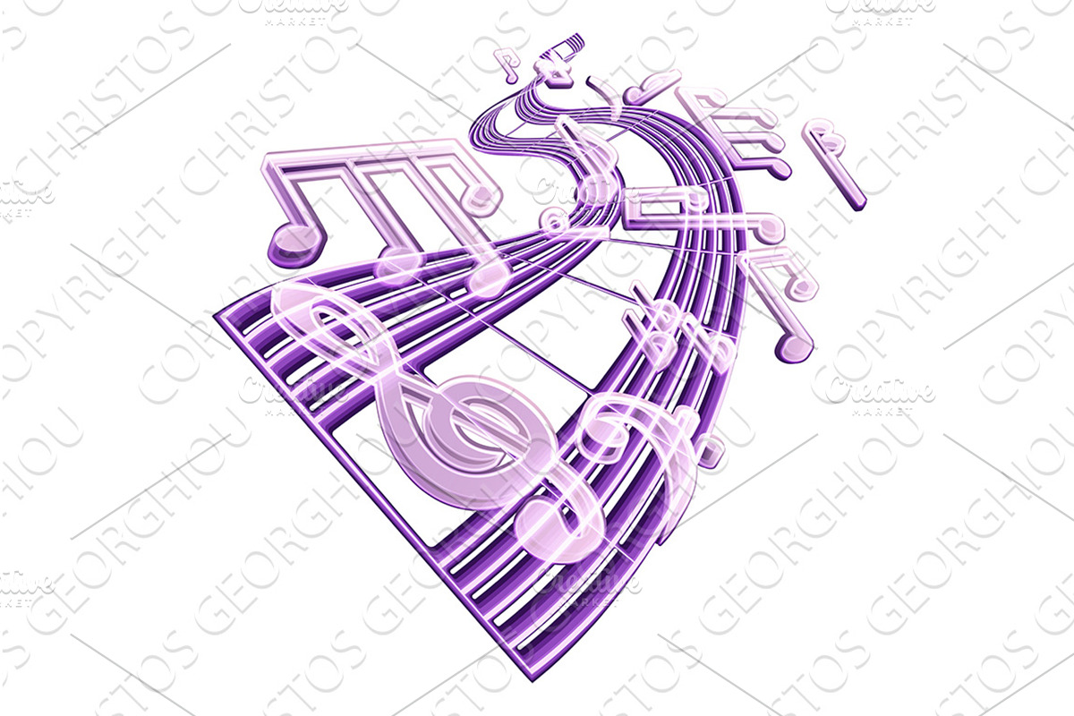 Music Notes Stream Musical Note, an Illustration by Christos Georghiou
