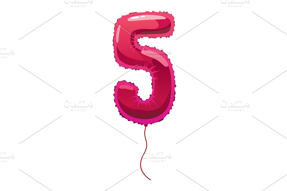 Helium pink balloons number, an Object Illustration by Things for designers