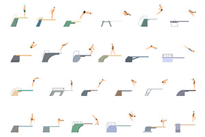 Jumping from the springboard into, a Sport Illustration by Ylivdesign
