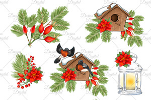 Christmas Birds Clipart