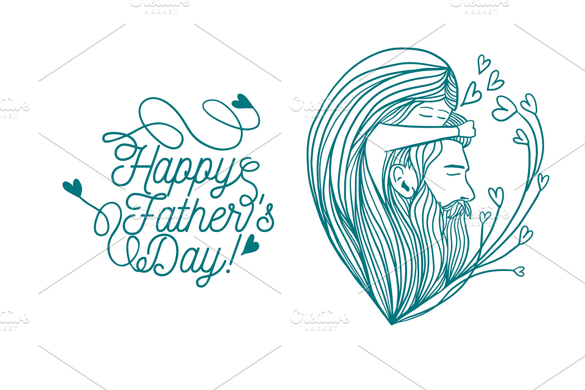 Greeting card for Happy Father s day, a Person Illustration by Nenahliadava Design