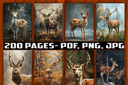 200 Realistic Deer Coloring Pages V1, an Animal Illustration by BrandlyTemplate (Thumbnail 3 of 4)