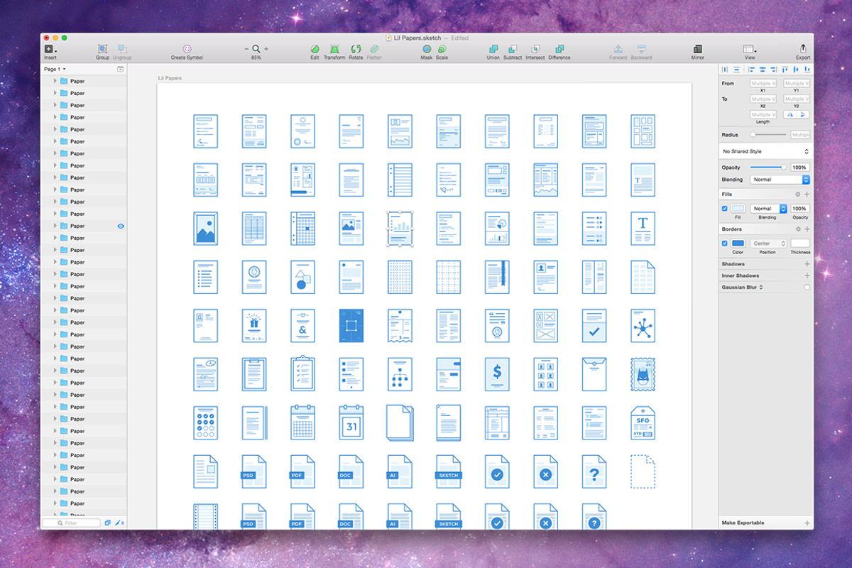 Lil Papers - 176 icons for Sketch preview 2