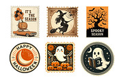 Vintage Halloween Stamps Clipart, an Illustration by Daily.Designs (Thumbnail 4 of 4)