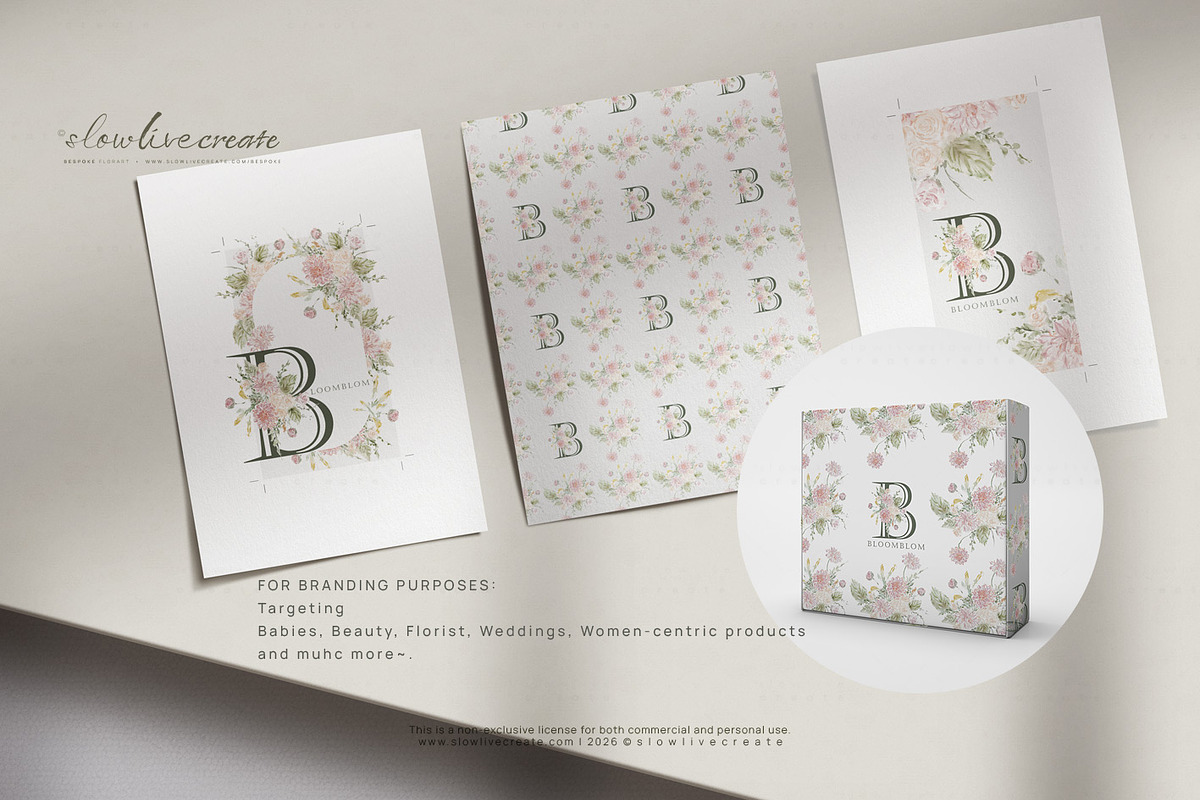 Bloom | Wedding Watercolor Florals, a Pattern Graphic by slowlivecreate (Photo 1 of 7)
