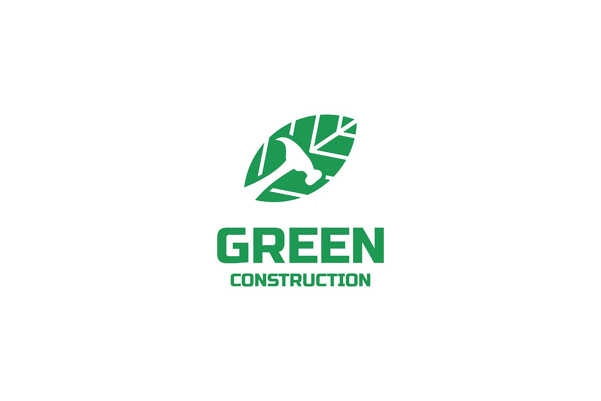 green hammer construction logo, a Branding & Logo Template by ZHR Creative