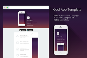 Cool App PSD HTML Template