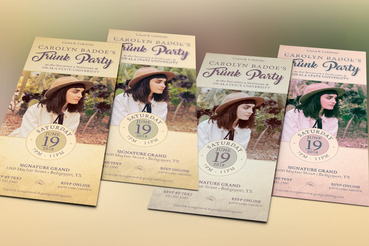 Retro Trunk Party Flyer Template, a Flyer Template by Godserv Designs (Photo 4 of 4)